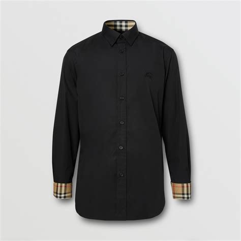 burberry stretch cotton shirt|Stretch Cotton Shirt in Black .